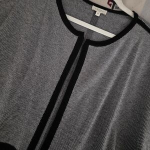 Laura Black and White Women's Jacket-Sweater Cardigan 2X